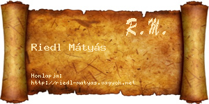Riedl Mátyás névjegykártya